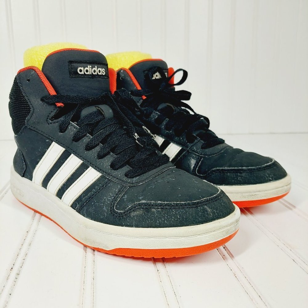 Adidas Hoops 2 Details Black White Orange Running Athletic Shoes Sneakers P414 - Picture 4 of 12